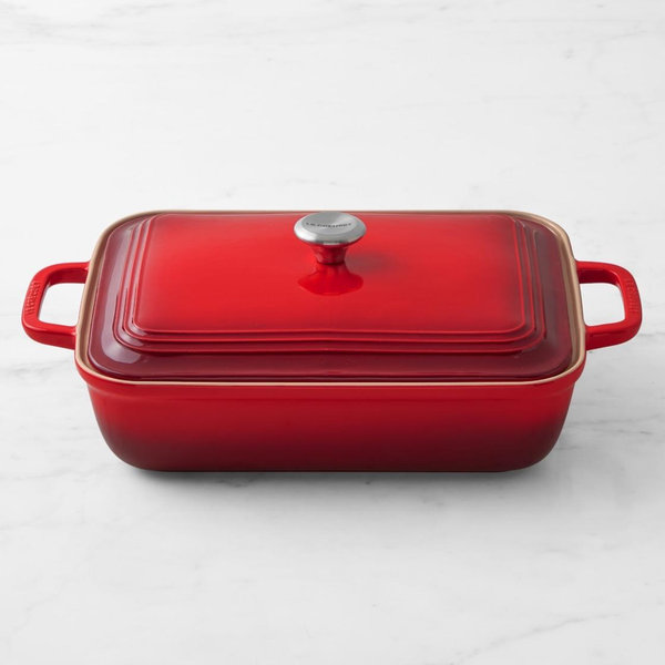 Cerise Red - Le Creuset San Francisco Stoneware Rectangular Covered Baker, 4-Qt