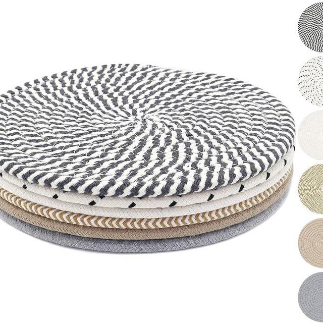 KITLAB 10 Inch Trivets for Hot Dishes, Hot Pots and Pans, Extra Large Thick Heat Resistant Large Coaster for Kitchen, Hot Pads, Kitchen Essentials, Pot Holders for Table & Countertop, 6 Pcs