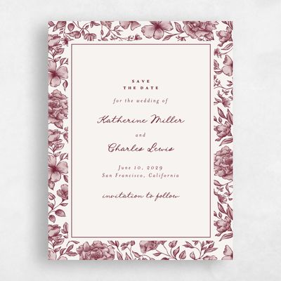 Wine, Red Wedding Save the Date - Sogno Portrait
