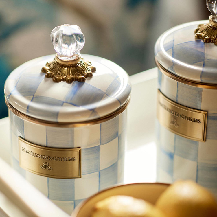 MacKenzie-Childs, Sky Check Canister | Zola