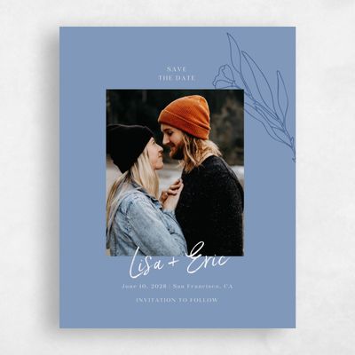 Blue Simple Wedding Save the Date - Pistoia Photo