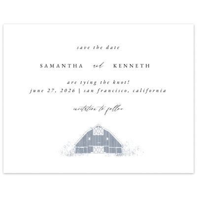 Periwinkle Gray, Grey Wedding Digital Save the Date - Alder Barn