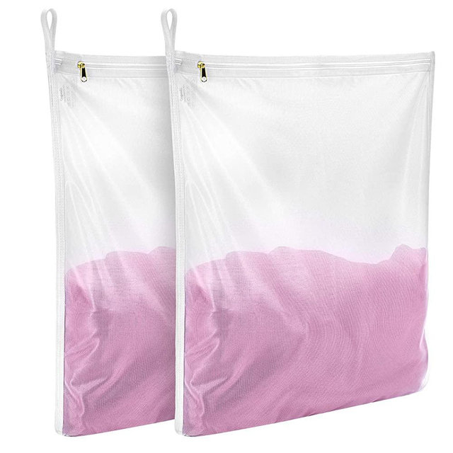 GOGOODA Delicates Laundry Bags, Fine Mesh Wash Bag for Lingerie, Underwear, Bra, Silk, Socks with Hanging Loop (2 set(2M))