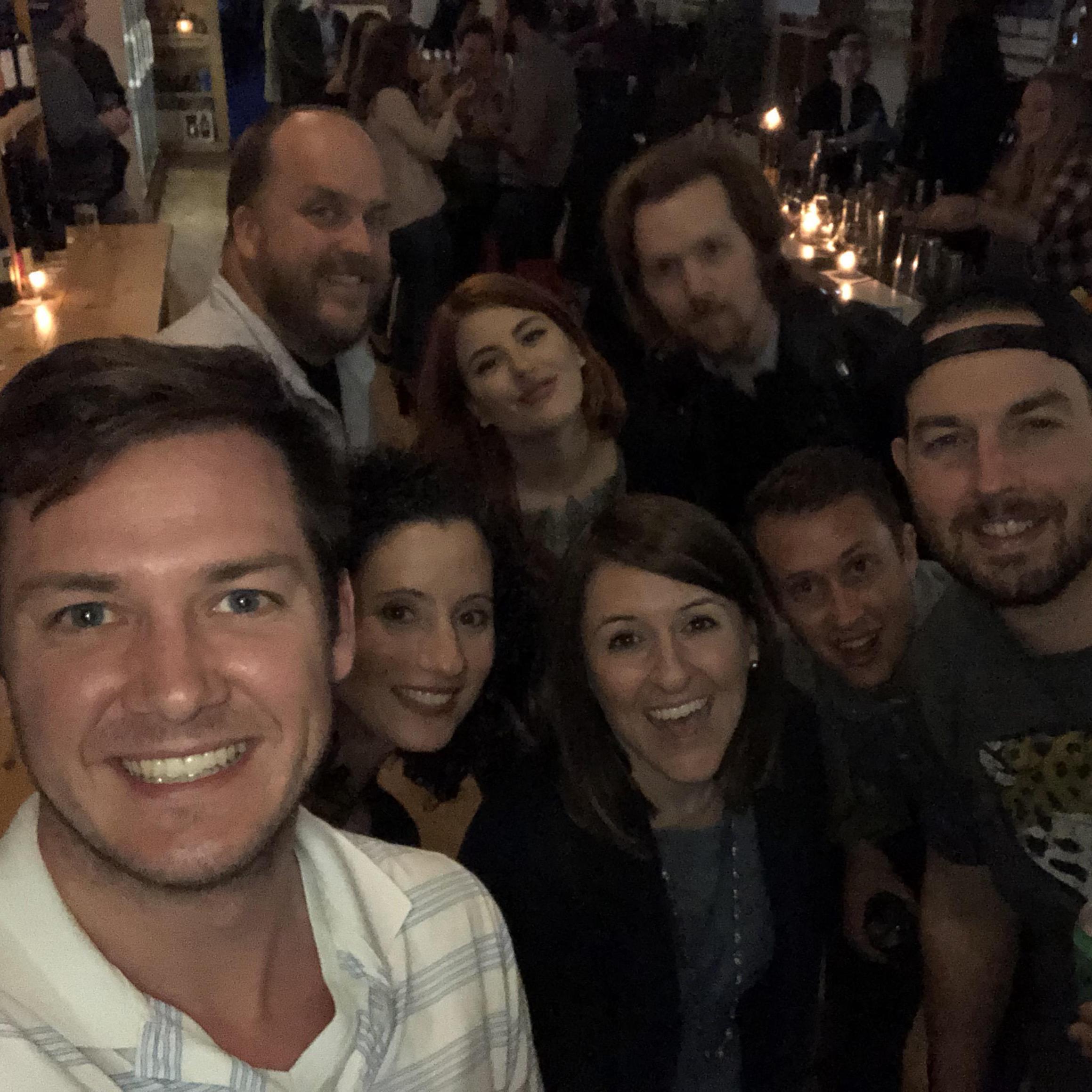 Christine's last night out in Jax before the big move to Ybor, January 12, 2018. With Matt, Sara, Carley, Tyler B, Andy and Tyler.