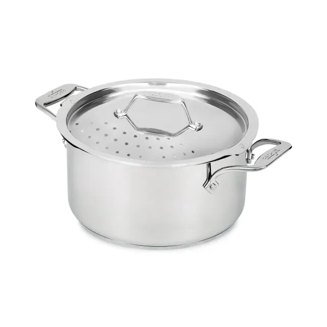 All-Clad 6qt Stainless Multipot with Straining Lid, Simply Strain, Silver
