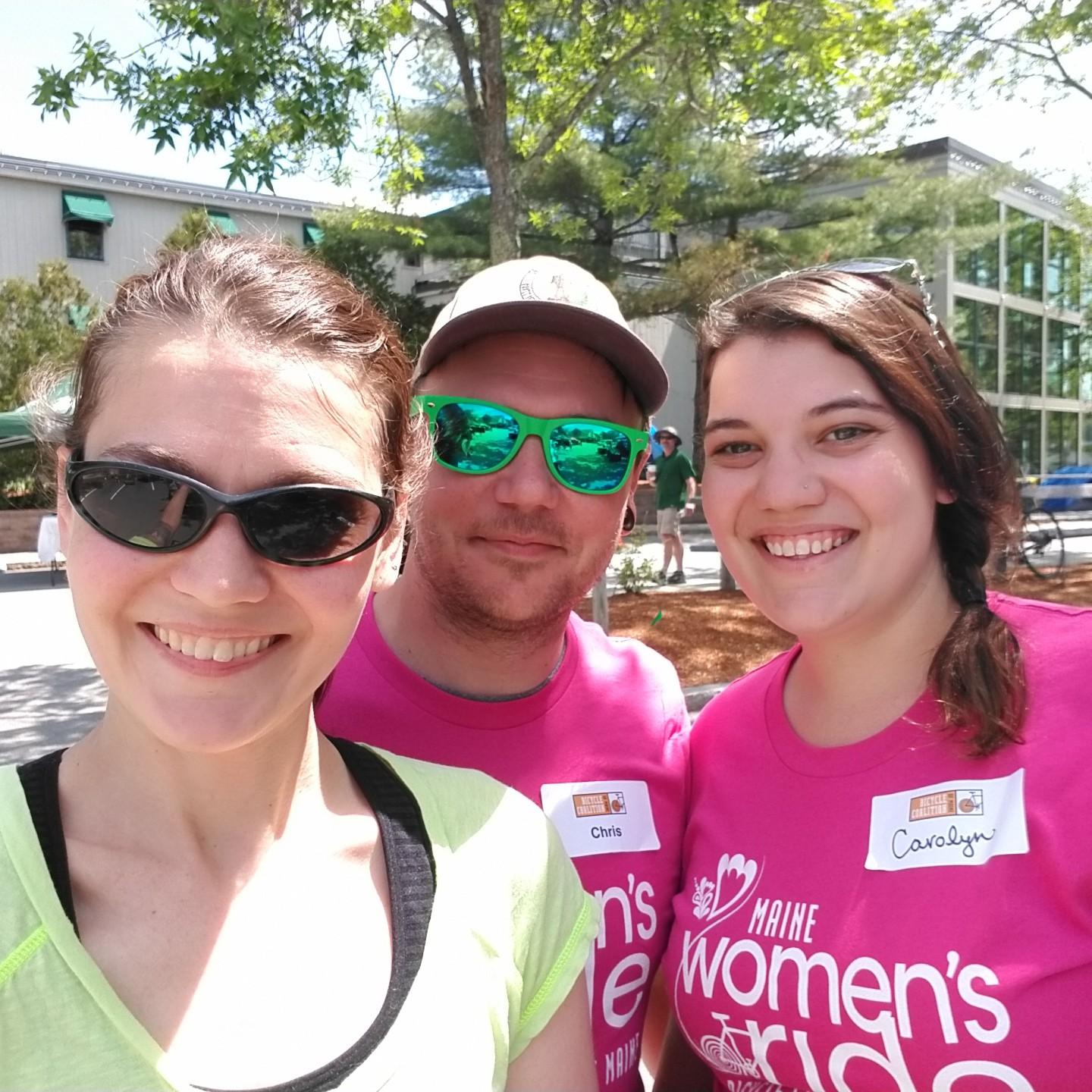 Chris and Carolyn are besties
It was such a good feeling to have them both greet me at the end of the Maine Women's ride!