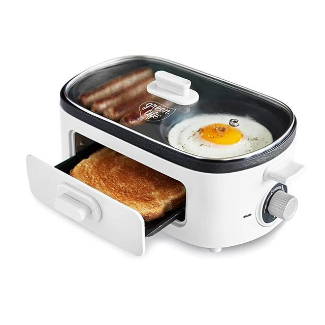 Hamilton Beach Dual Breakfast Sandwich Maker with Timer, 2 Sandwich  Capacity, Silver, 25490