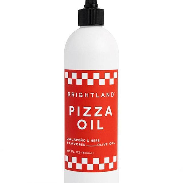 Brightland Pizza Oil with Extra Virgin Infused Olive Oil - Herbaceous Oil for Dipping & Dressing - Premium Jalapeño & Herb Flavor Cold-Pressed Oil - Vegan, Plant-Based & Gluten Free, 12 Fl Oz