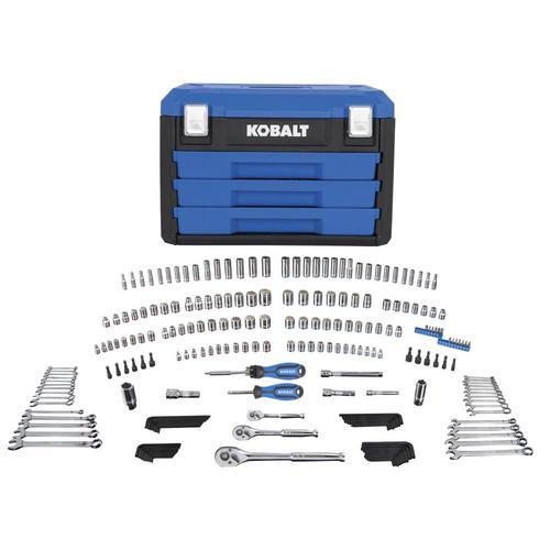 Kobalt 227-Piece Standard (SAE) and Metric Polished Chrome Mechanics Tool Set at Lowes.com