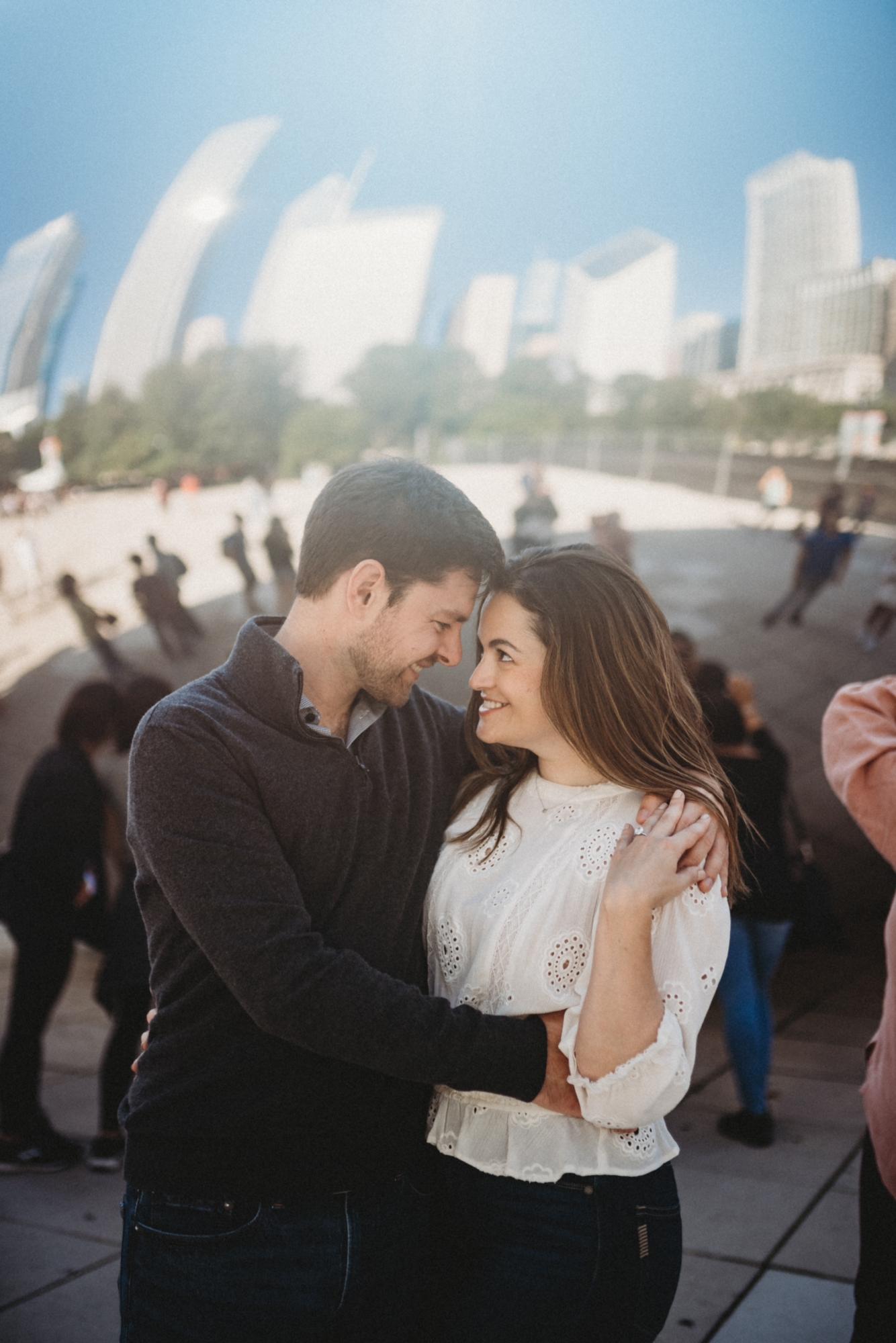 Engagement photo session: at Cloud Gate (aka The Bean)