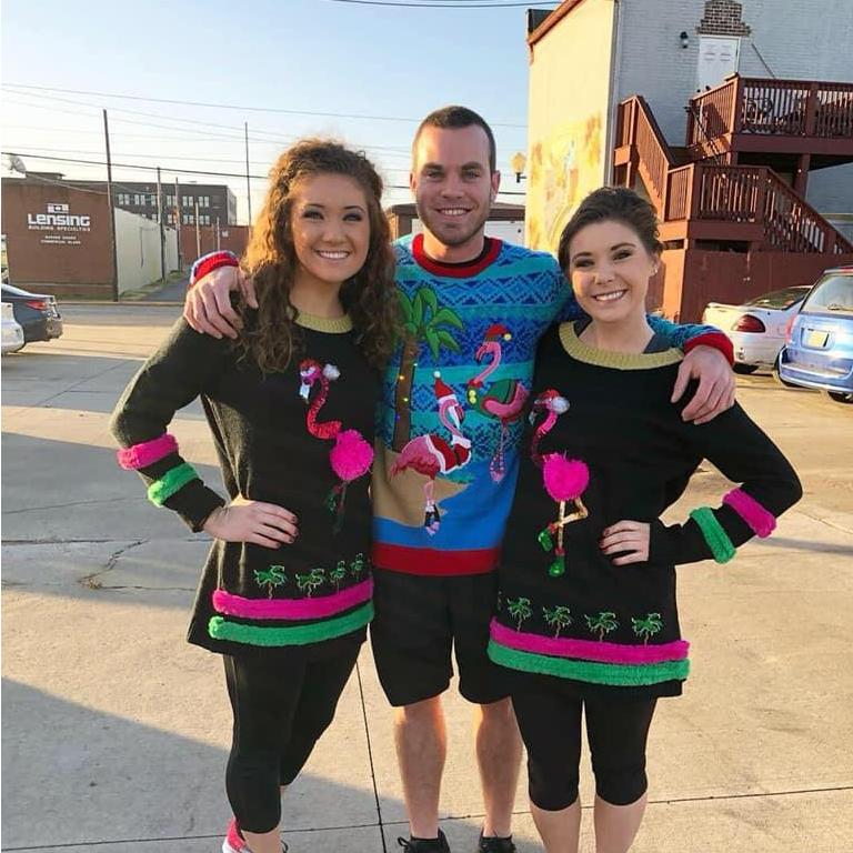 Carrice, Luke & Corrine when they won 1st place at the Ugly Sweater 5K on December 2, 2018.