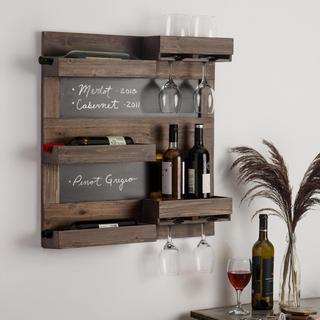 Wood Wine Rack with Chalk Board