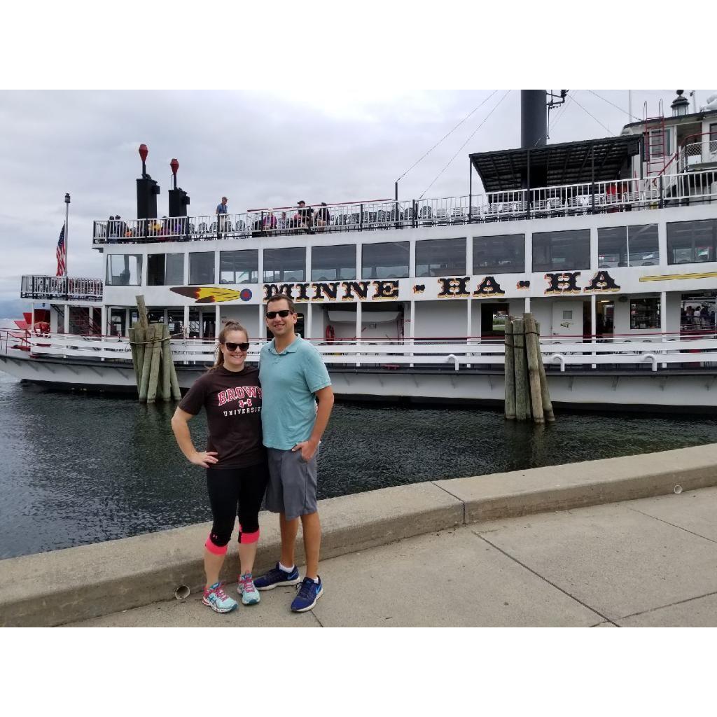 In front of the Minne-ha-ha in Lake George