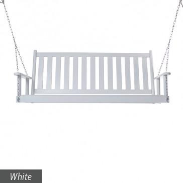 Medium Oak Burlington Porch Swing - 5 ft. Porch Swing (flat slat seat)