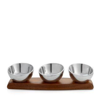 Nambé Luna Triple Condiment Bowl - 100% Exclusive