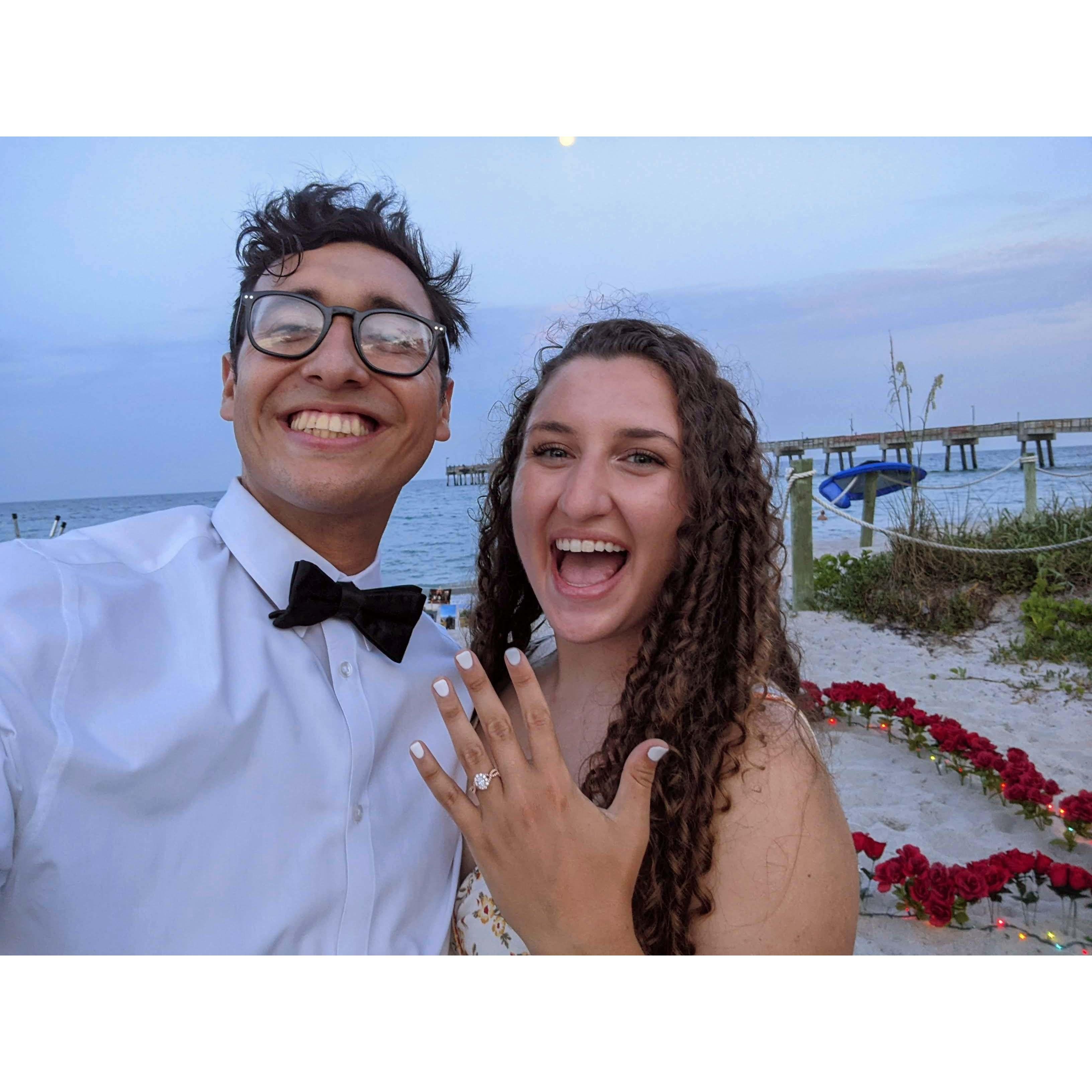 Seconds after he proposed!