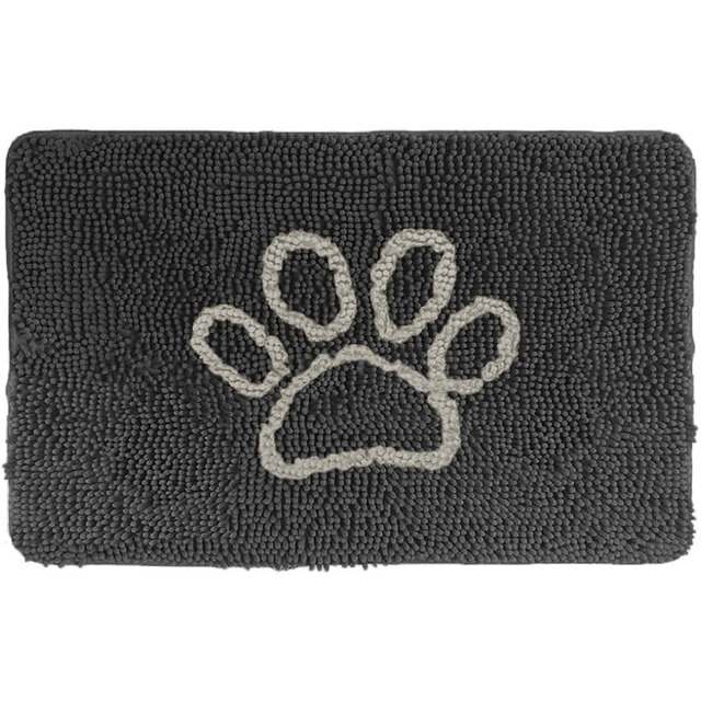 Gorilla Grip Ultra Absorbent Grippy Doormat for Muddy Dog Paws, 36x24 Machine Washable Soak Stopper Rugs Cleaner Floors, Bed Mat for Dirty Dogs, Indoor Entrance Door Rug Pet Bed Mats Charcoal