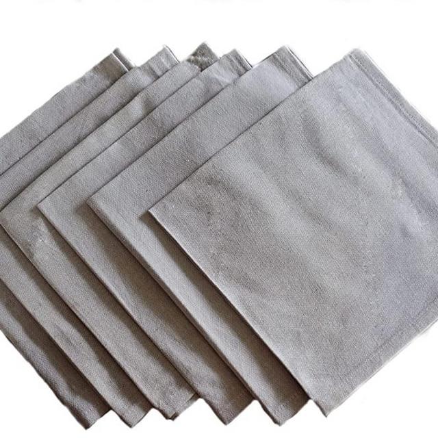 Yourtablecloth Chambray Cloth Napkins-Set of 6 (Natural, 20 x 20)