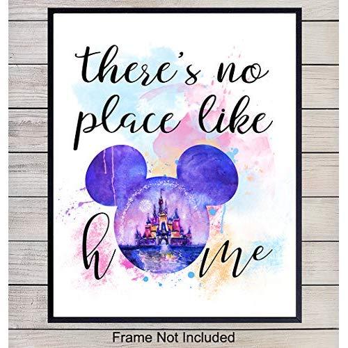 Mickey Mouse Ears Wall Art, Home Decor - Walt Disney Poster, Print - Unique Cinderella Castle Room Decorations and Great Gift for Disney World, Disneyland Fans - 8x10 Photo Unframed