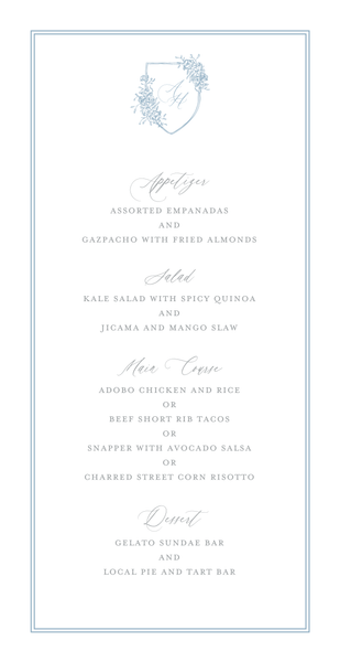 Joya | White | Zola Wedding Menus