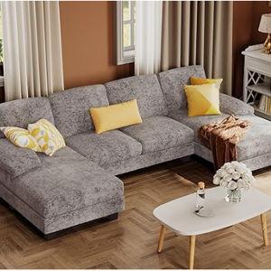 4 Seat Sofa Set with Double Chaise for Apartment