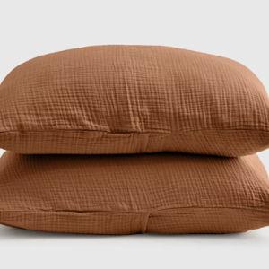 Organic Airy Gauze Sham Set King Size | Quince in Terracotta