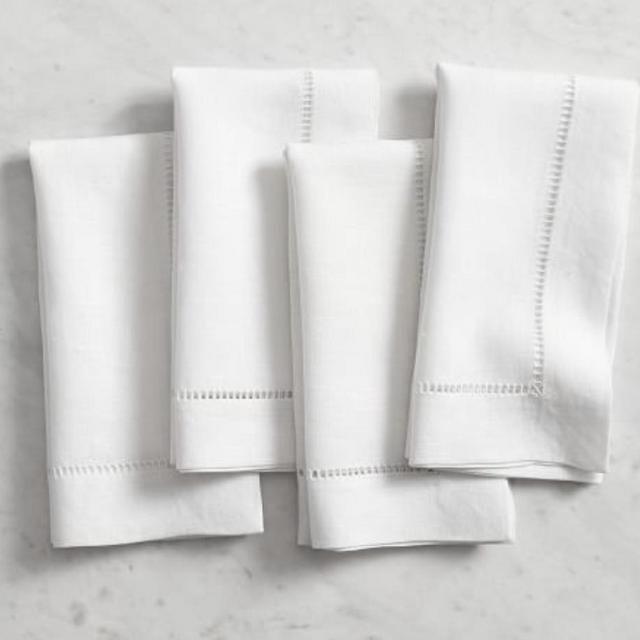 Pottery Barn - Linen Hemstitch Napkins - Set of 4