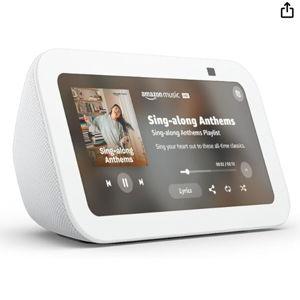Amazon Echo Show 5 (newest model), Smart display with 2x the bass and clearer sound, Glacier White