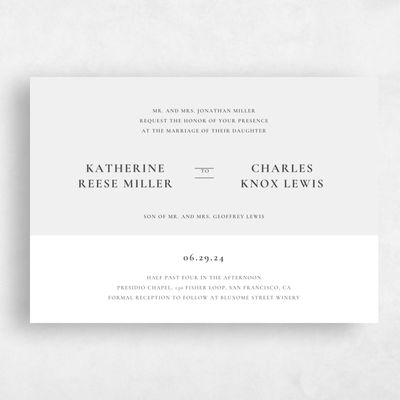 Smoke, Grey Wedding Invitation - Potter Classic