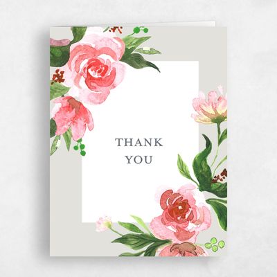 Sage Mist, Grey Wedding Thank You - Brookstone Classic