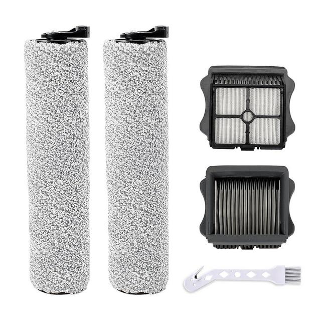 iFloor 3 HEPA Filter and Roller Brush Replacement for Tineco iFloor 3 and Floor One S3 Cordless Wet Dry Vacuum Cleaner, 2 Brush Rollers and 2 HEPA Filters