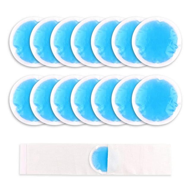 NEWGO Small Ice Packs for Injuries Reusable, 14 Pack Gel Cold Packs Round Hot Cold Compress with Cloth Backing & Sleeve for Pain Relief, Wisdom Teeth, Breastfeeding, Tired Eyes, Face, Headaches