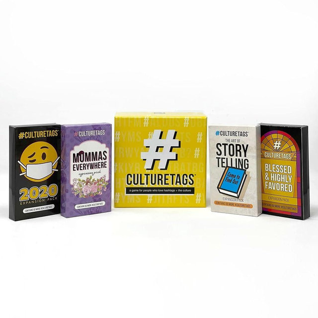 #CultureTags A Game for People Who Love Hashtags + 4 Expansion Pack Set, Gift for Family Fun or Virtual Play, Age 13+ Years, CB Games
