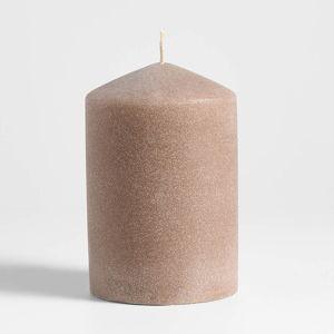 Sand Small Light Brown 4"x6" Pillar Candle + Reviews | Crate & Barrel