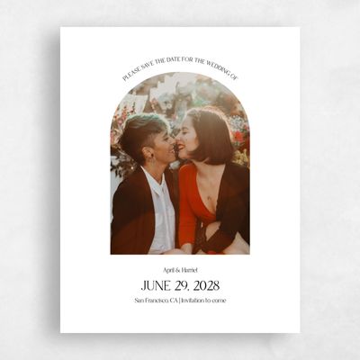 White Wedding Save the Date - Alvito Photo