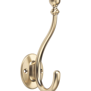 TUNNY Towel Hooks Bathroom - 5 Pack Champagne Bronze Coat Hook Robe Hooks Decorative Wall Hooks for Bathroom Bedroom Kitchen Towel Robe Clothes Cabinet Closet Bathroom Hardware