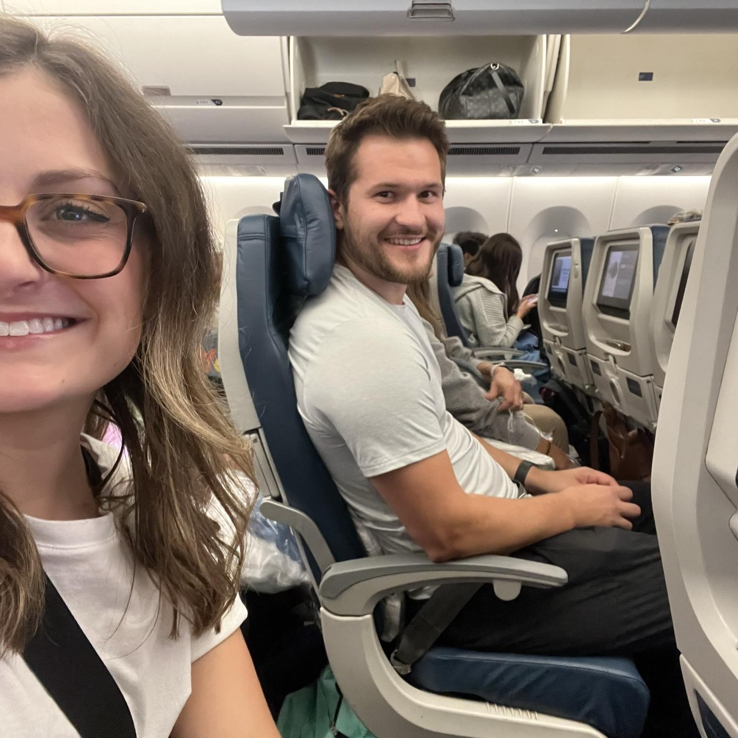 Flight to our first international vacation together!
