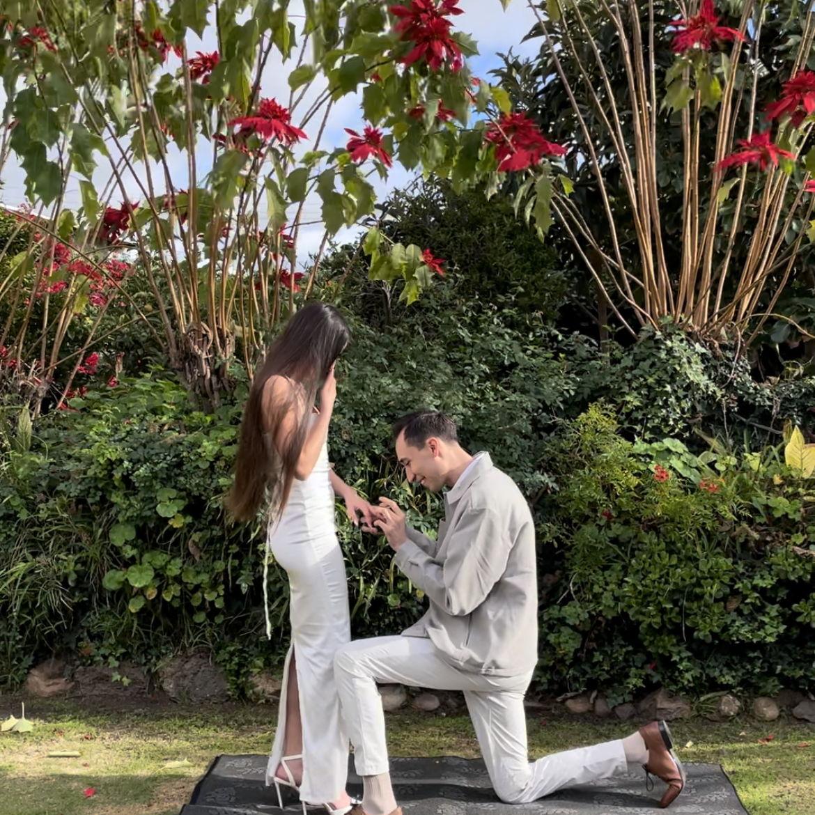 Casey proposed in Clarissa's grandfather's backyard in 2023
