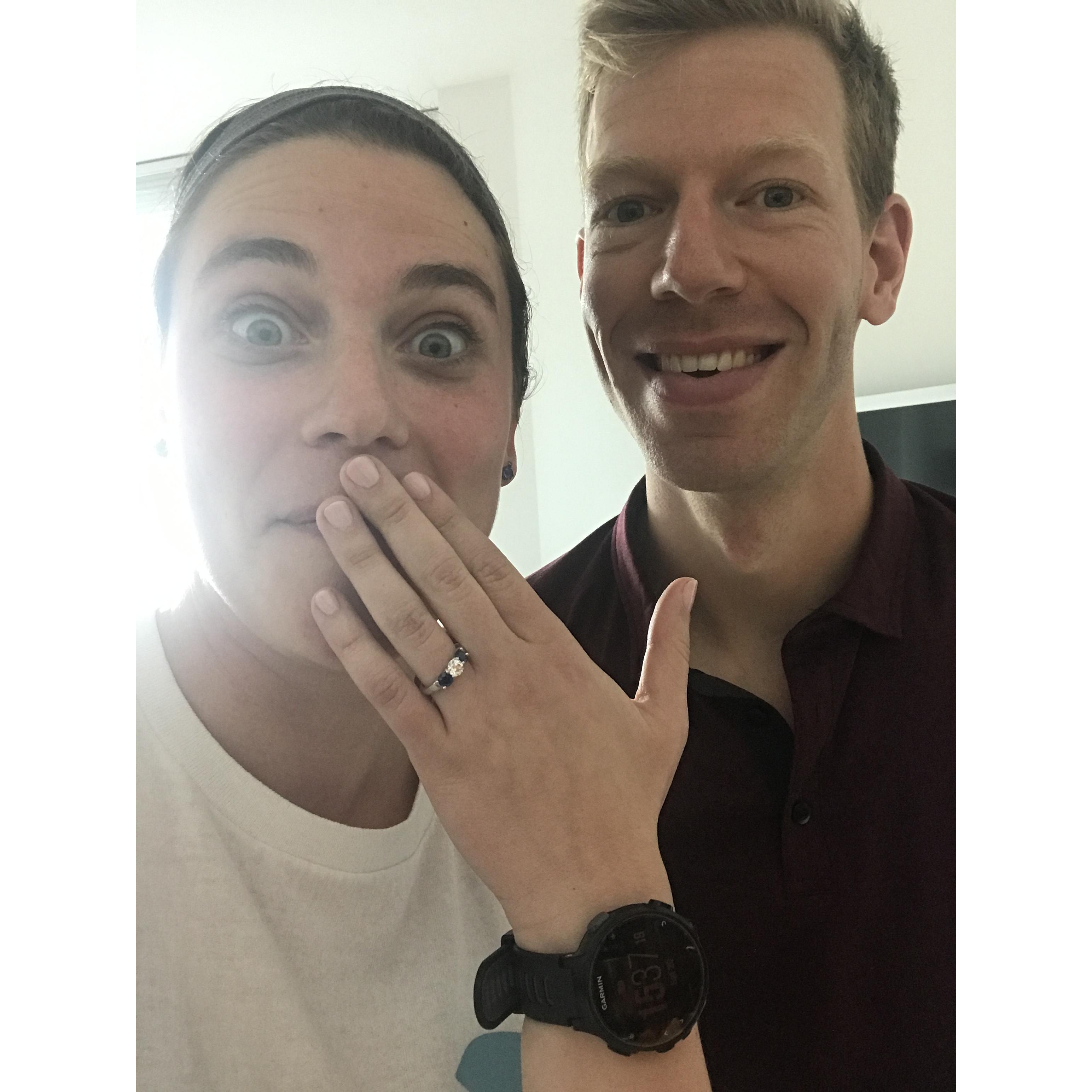 Just moments after we got engaged!