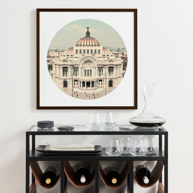 Wood Gallery 25"x25" Frame (8"x10", 20" Round Opening) Dark Walnut