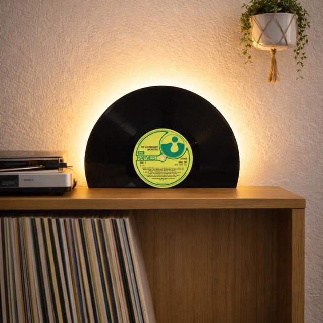 Custom Retro Vinyl Record Lamp, Handmade Upcycled 12” Record Light, Music Lover Gift, LED Table Lamp, Vintage Room Decor, Retro Music Decor