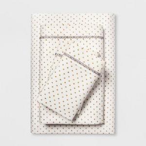 Cotton Percale Print Sheet Set (King) Gold - Opalhouse™