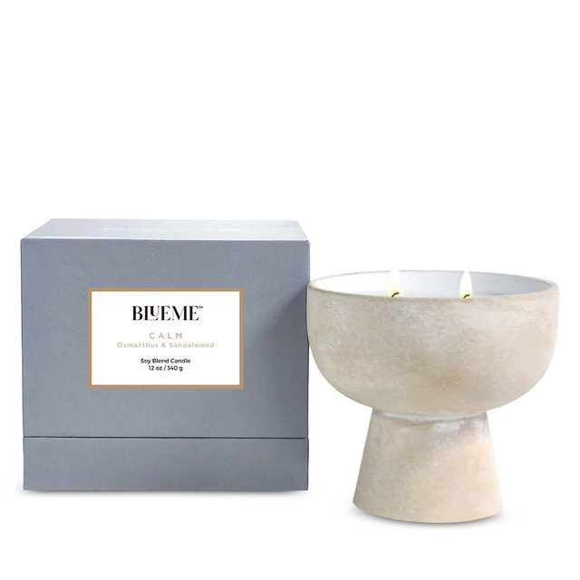 Blueme Calm Osmanthus & Sandalwood Soy Blend Candle 12 oz.