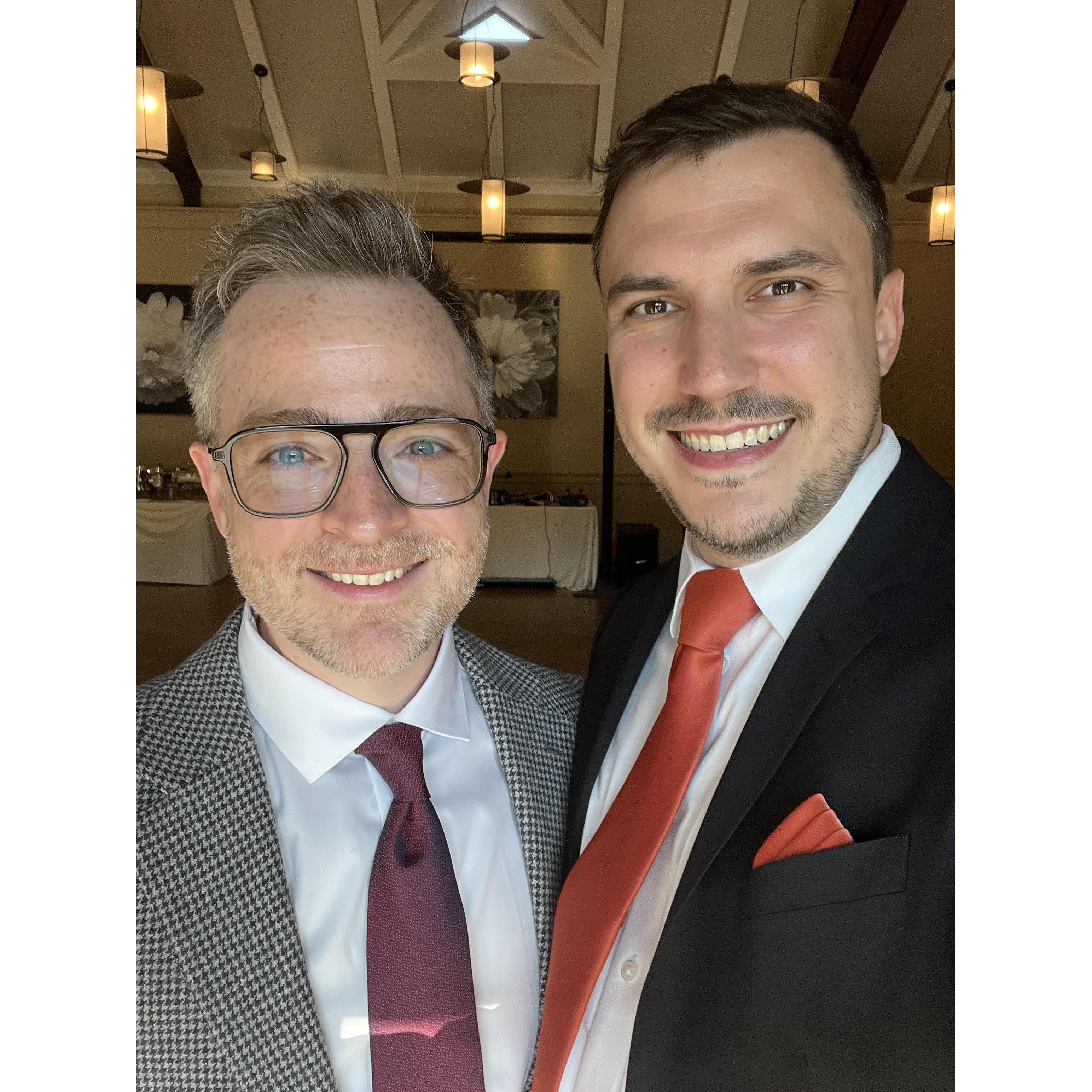 Looking spiffy at our friend's recent wedding.