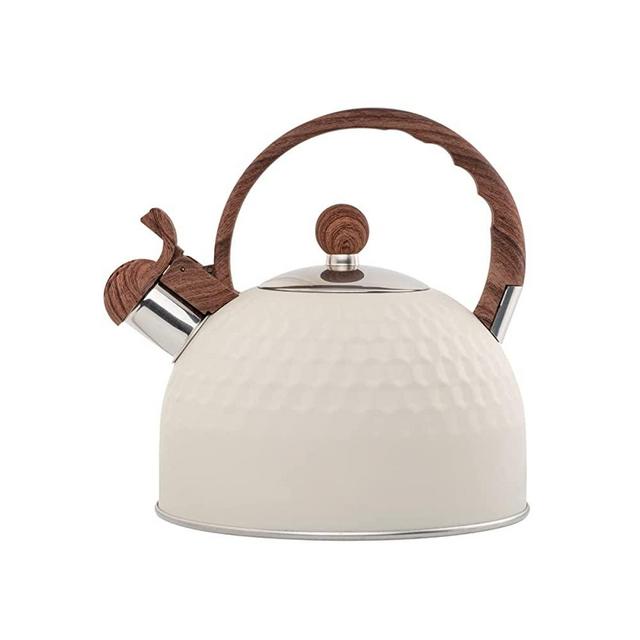 Tea Kettle Stovetop,Stainless Steel Whistling Kettles Teapot With Anti-Hot Handle, Hot Water Boiling Tea Pots For Stove Top,2.5 Liter/Beige Color