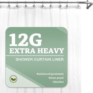 Barossa Design Extra Heavy Duty Shower Curtain Liner Thick - Soft Plastic Shower Liner Waterproof with Grommets & 3 Magnets, Clear, 72"x72"