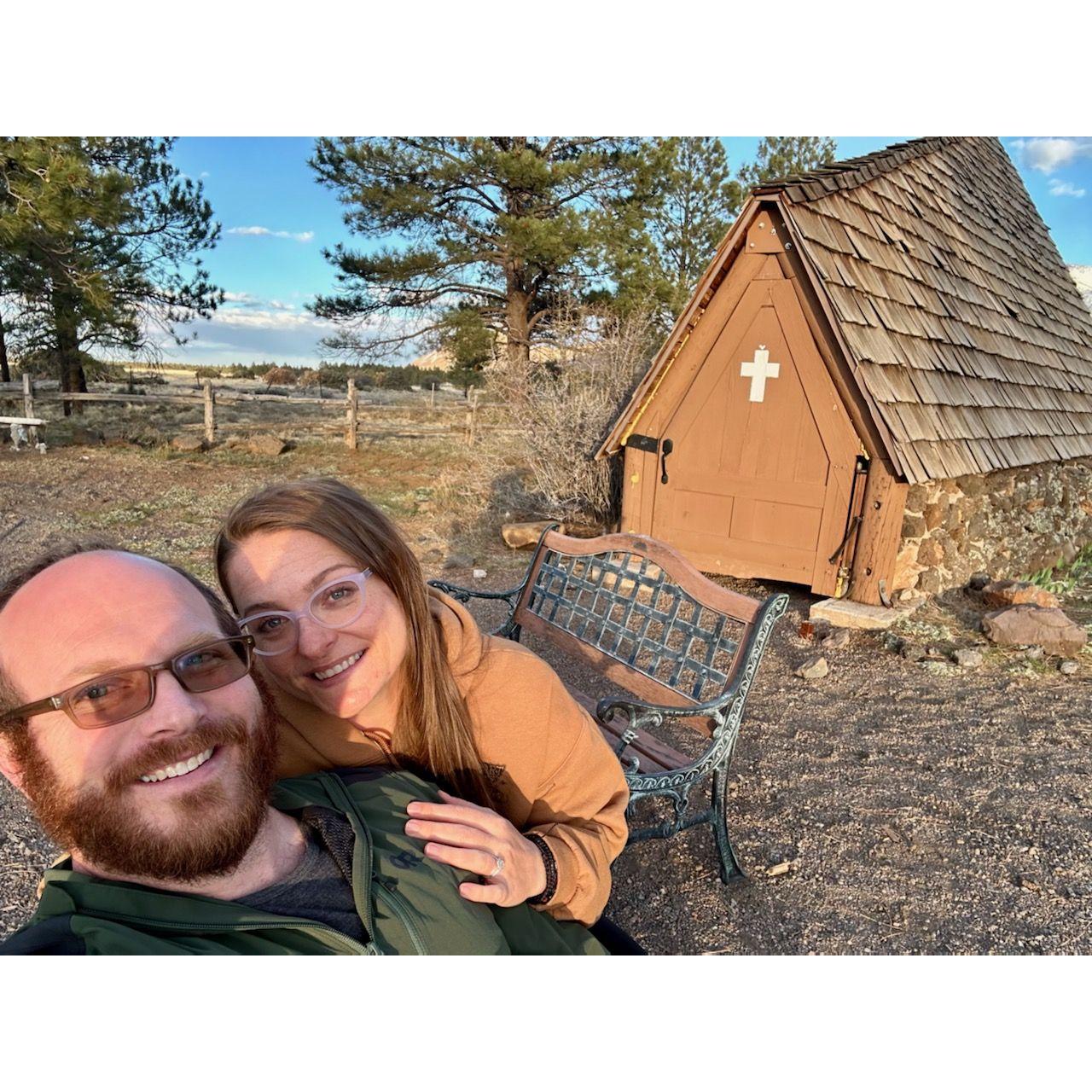 Bringing extra benches to the chapel. April 2024.