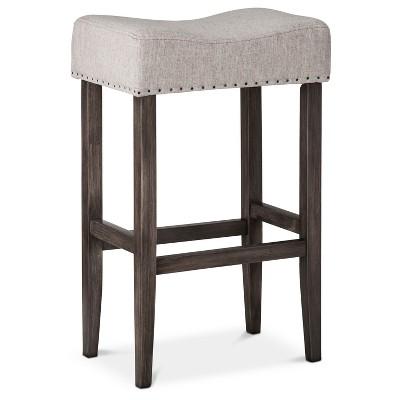 Product description page - Rumford Saddle 29" Barstool - Gray Linen - Threshold™