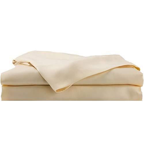 Hotel Sheets Direct Bamboo Bed Sheet Set - 100% Viscose from Bamboo Sheet Set, Cooling, Thermoregulating, Hypoallergenic (Queen, Cream/Yellow)