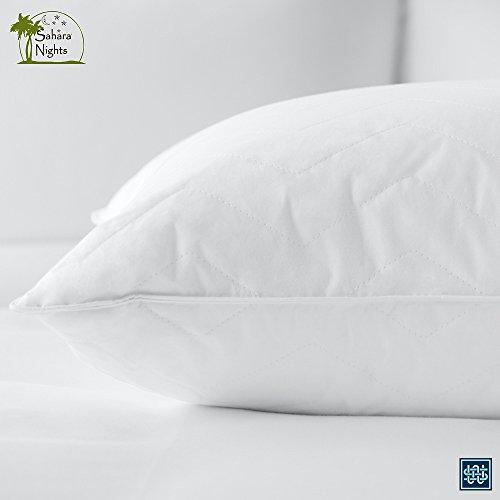Sahara Nights Pillow: Best Pillow for Back and Stomach Sleepers - Hotel & Resort Quality Pillows - Gel Fiber Fill Cotton - Hypoallergenic Pillow (King Size Pillow)